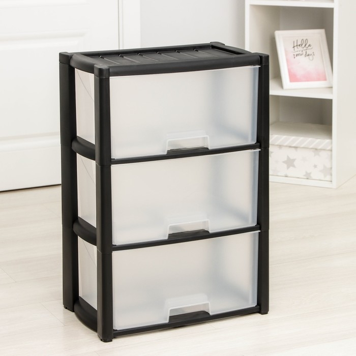 Комод 3-х секционный «Колорит», цвет чёрный Комод 3-х секционный «Колорит», цвет чёрный