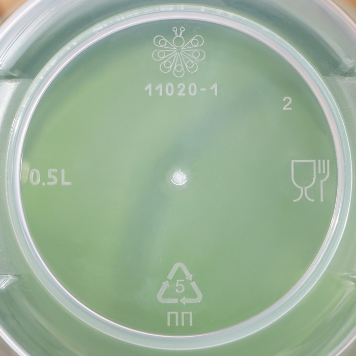 Набор контейнеров круглых с закручивающимися крышками, 2 шт: 500 мл, 1 л, прозрачные, крышки МИКС Набор контейнеров круглых с закручивающимися крышками, 2 шт: 500 мл, 1 л, прозрачные, крышки МИКС