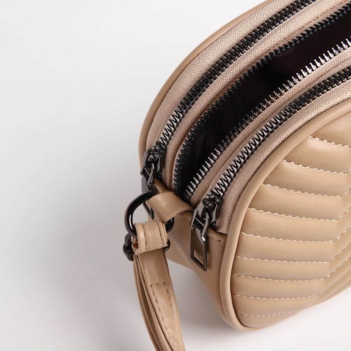 Сумка женская кросс-боди на молнии, цвет бежевый Сумка женская кросс-боди на молнии, цвет бежевый