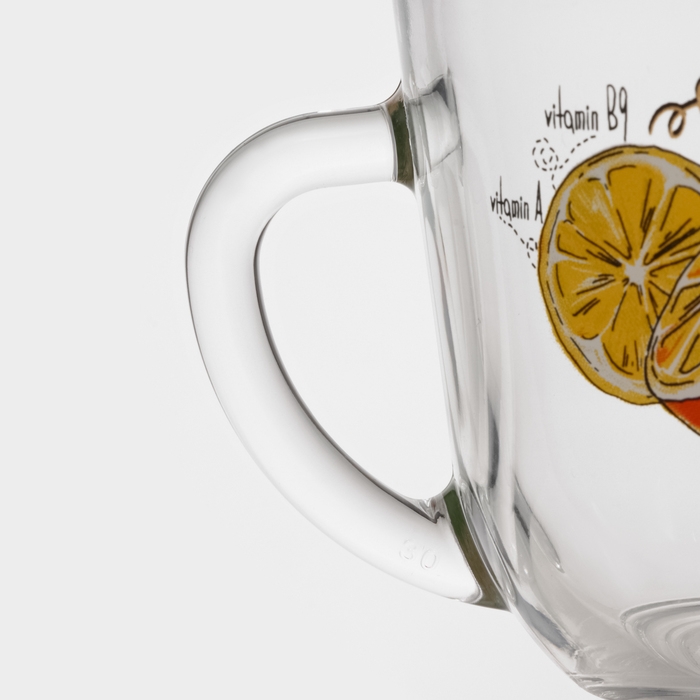 Кружка стеклянная «Полезные фрукты», 200 мл, рисунок МИКС