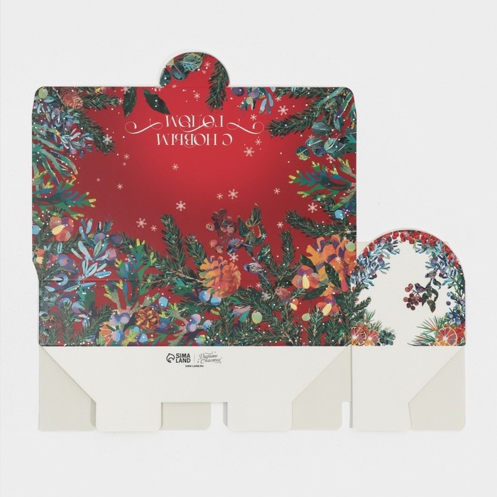 Коробка под кекс «С Новым годом!», 9 х 9 х 24,5 см, Новый год Коробка под кекс «С Новым годом!», 9 х 9 х 24,5 см, Новый год