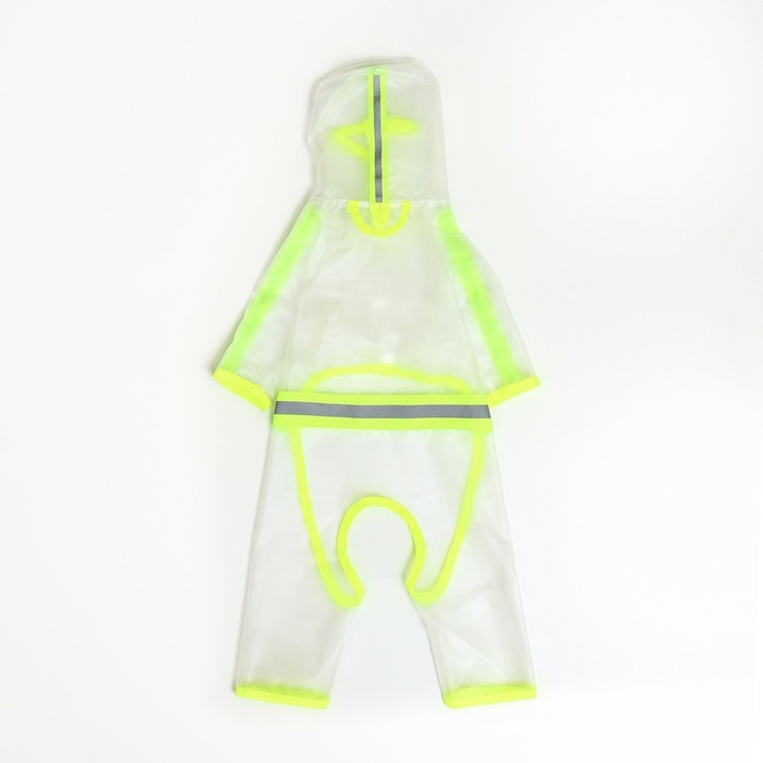 Дождевик-комбинезон для собак, р-р XL (ДС 38, ОГ 52 см, вес 15-20 кг), прозрачный-жёлтый