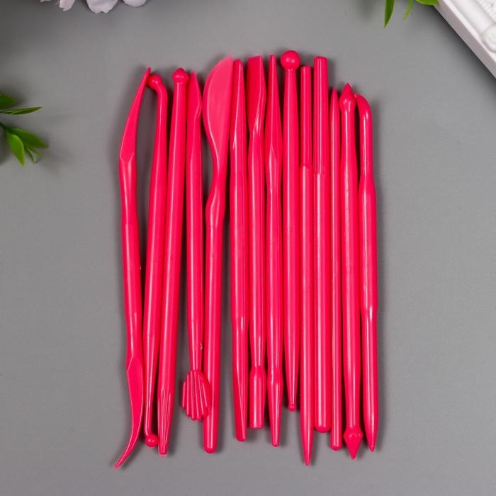 Инструменты для моделирования и придания формы набор 14 шт 12 см пластик МИКС Инструменты для моделирования и придания формы набор 14 шт 12 см пластик МИКС