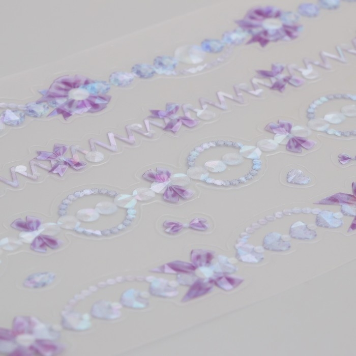 Наклейка пластик стразы Наклейка пластик стразы "Браслетики" МИКС 27,5х9,5 см