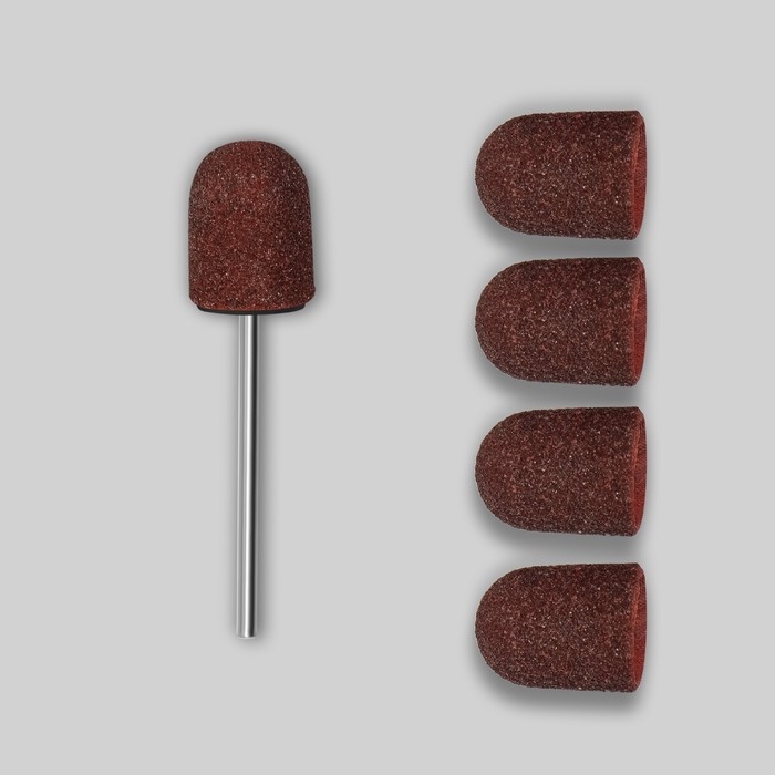 Набор для аппаратного маникюра и педикюра, основа, колпачки 5 шт, d 13 × 19 мм, абразивность 80 Набор для аппаратного маникюра и педикюра, основа, колпачки 5 шт, d 13 × 19 мм, абразивность 80