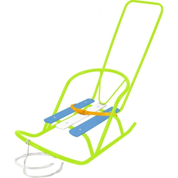 Санки кукольные с толкателем, цвет лимонный Санки кукольные с толкателем, цвет лимонный