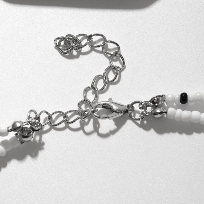 Чокер «Аква» с ракушками, бело-чёрный, 34 см Чокер «Аква» с ракушками, бело-чёрный, 34 см