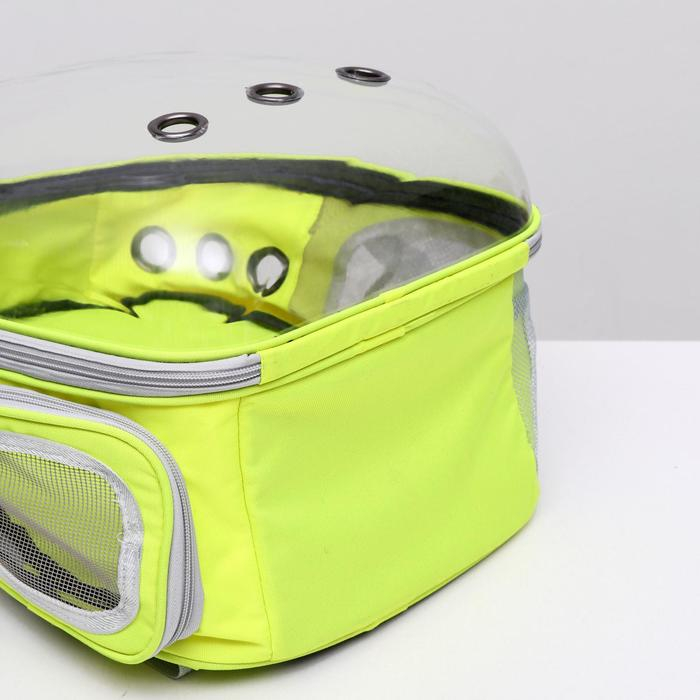 Рюкзак для переноски кошек и собак, прозрачный, 31 х 28 х 42 см, жёлтый Рюкзак для переноски кошек и собак, прозрачный, 31 х 28 х 42 см, жёлтый