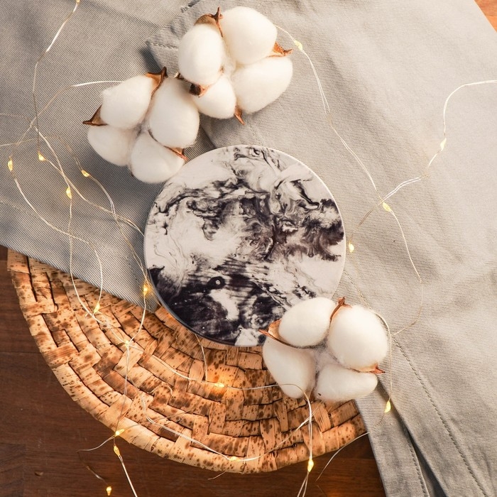 Подставка под горячее «Черный мрамор», 10.8 см Подставка под горячее «Черный мрамор», 10.8 см