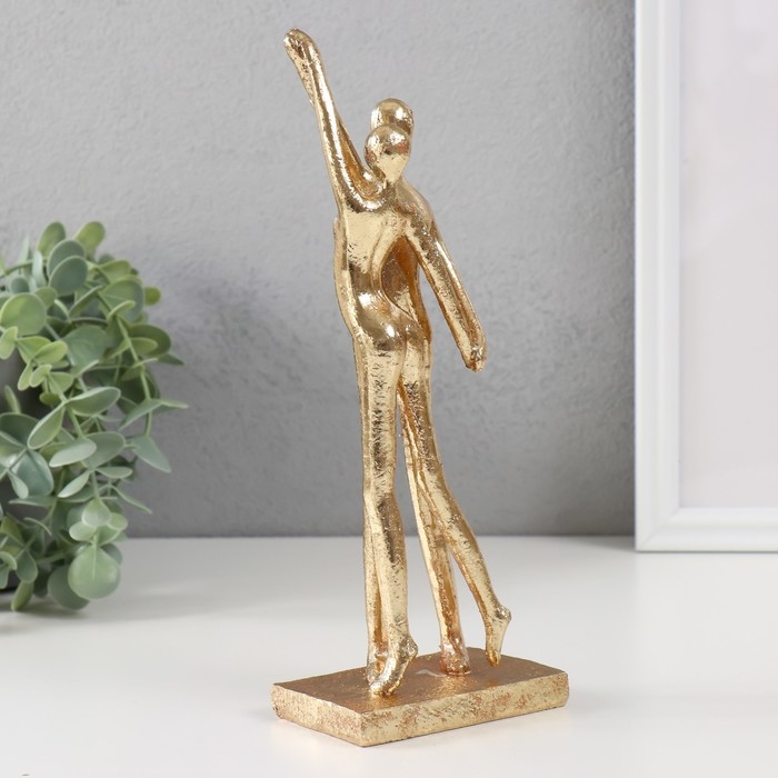 Сувенир полистоун  Сувенир полистоун "Двое: верность" золото 25,5х9,5х5,5 см