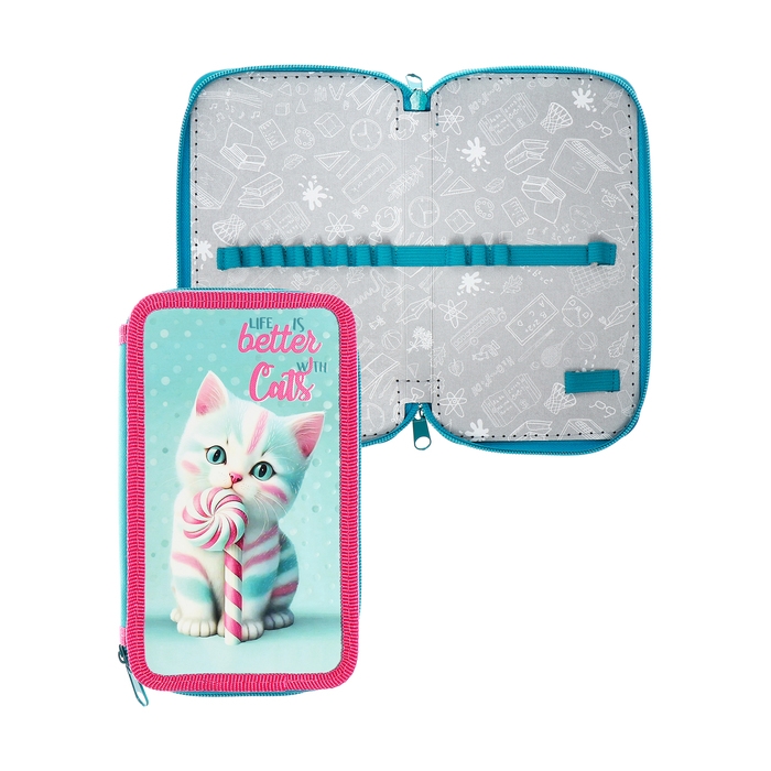 Пенал 2 секции 110*190 лам.кар ПКК 11-19 3D лак дев Пенал 2 секции 110*190 лам.кар ПКК 11-19 3D лак дев "Котик Карамелька" 72967