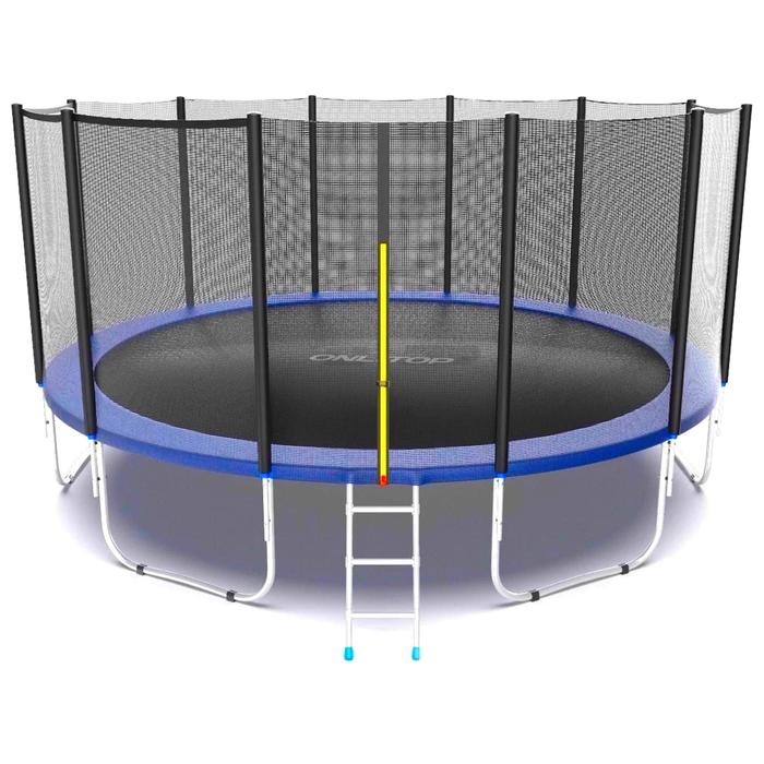 Батут ONLITOP, d=488 см, высота сетки 173 см, с лестницей, цвет синий Батут ONLITOP, d=488 см, высота сетки 173 см, с лестницей, цвет синий
