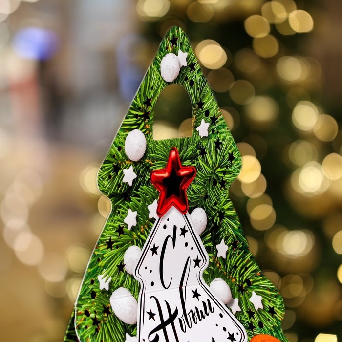 Подарочная коробка "Ёлка с пряниками",  15,7 х 9,5 х 22,5 см