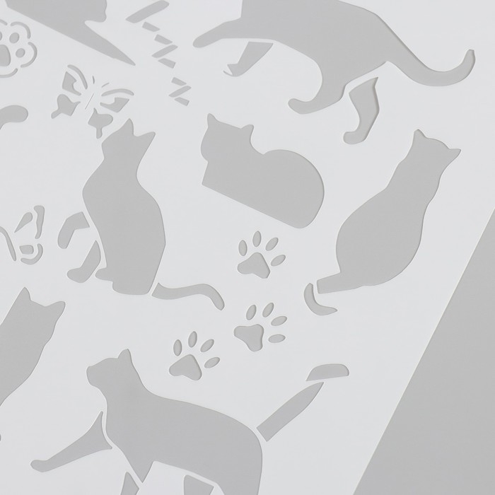 Трафарет пластик Трафарет пластик "Коты" 20х20 см