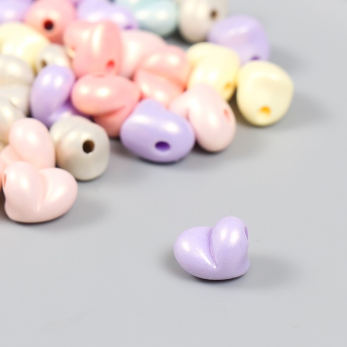 Бусины для творчества пластик Бусины для творчества пластик "Сердце. Перламутровый блеск" набор 20 гр 1,1х0,9х0,9 см