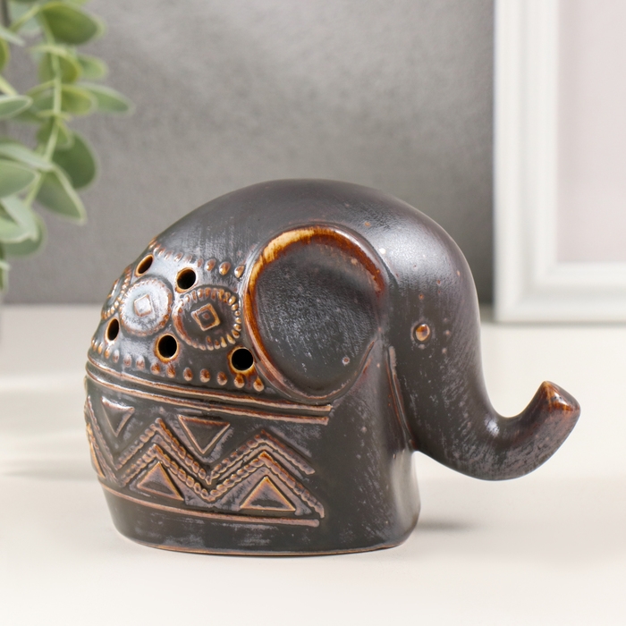 Сувенир керамика Сувенир керамика "Слонёнок. Этнические узоры" коричневый 8х12,5х9 см