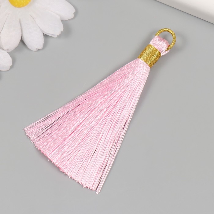 Декор для творчества текстиль Декор для творчества текстиль "Кисть. Оливия" розовый набор 2 шт 8х1,2 см