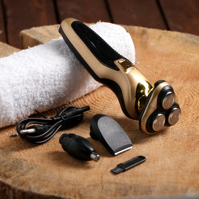 Электробритва Luazon LBR-10, 3 Вт, роторная, 3 головки, сухое бритьё, триммер, от АКБ/220 В Электробритва Luazon LBR-10, 3 Вт, роторная, 3 головки, сухое бритьё, триммер, от АКБ/220 В