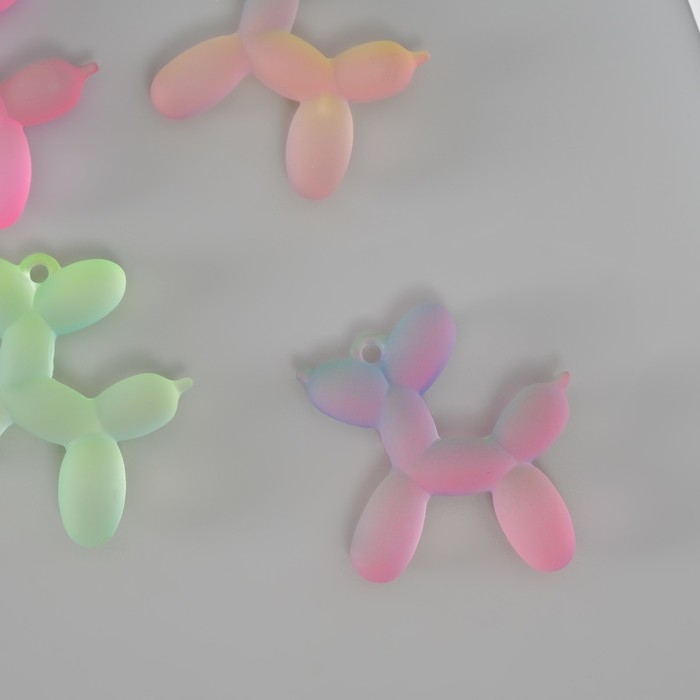 Подвеска для творчества пластик Подвеска для творчества пластик "Воздушный шарик - Собачка" МИКС матовая 1,1х4,5х4,7 см