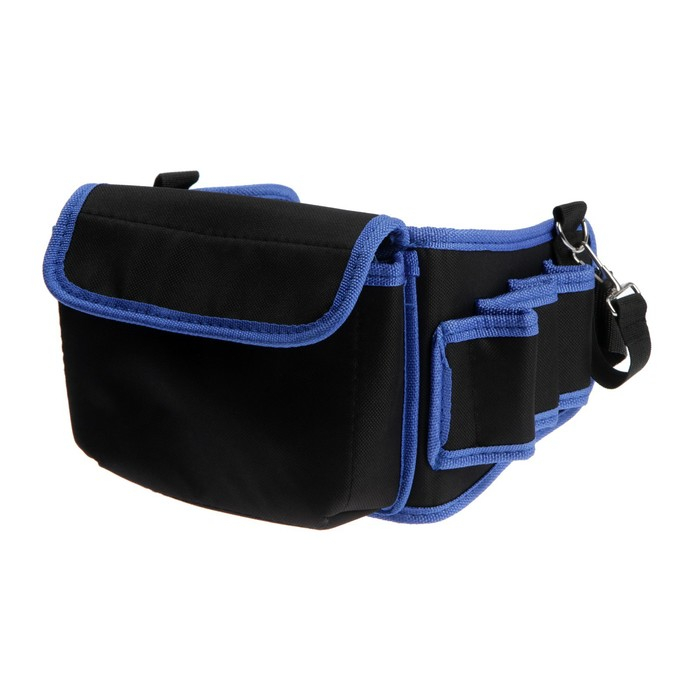 Сумка для инструментов ТУНДРА на пояс, 3 петли, карман для оснастки, держатель для дрели Сумка для инструментов ТУНДРА на пояс, 3 петли, карман для оснастки, держатель для дрели