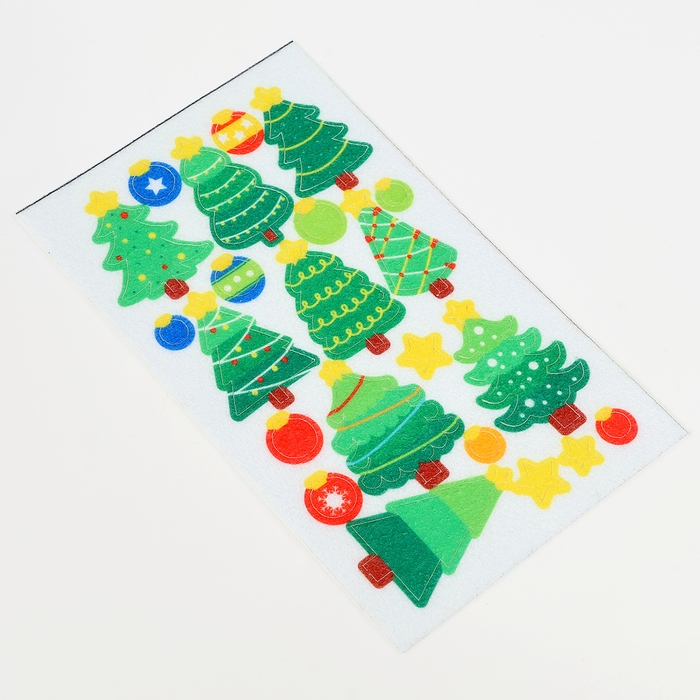 Наклейки из фетра &laquo;Елочки&raquo;, 11 х 18,5 см, 22 шт