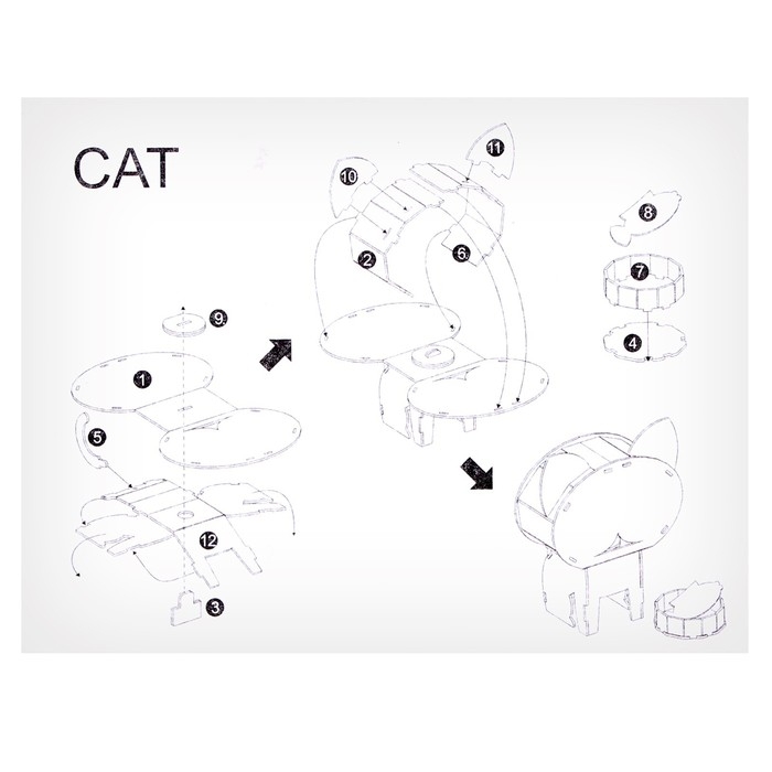 Набор для творчества создние 3D фигурки «Кот»