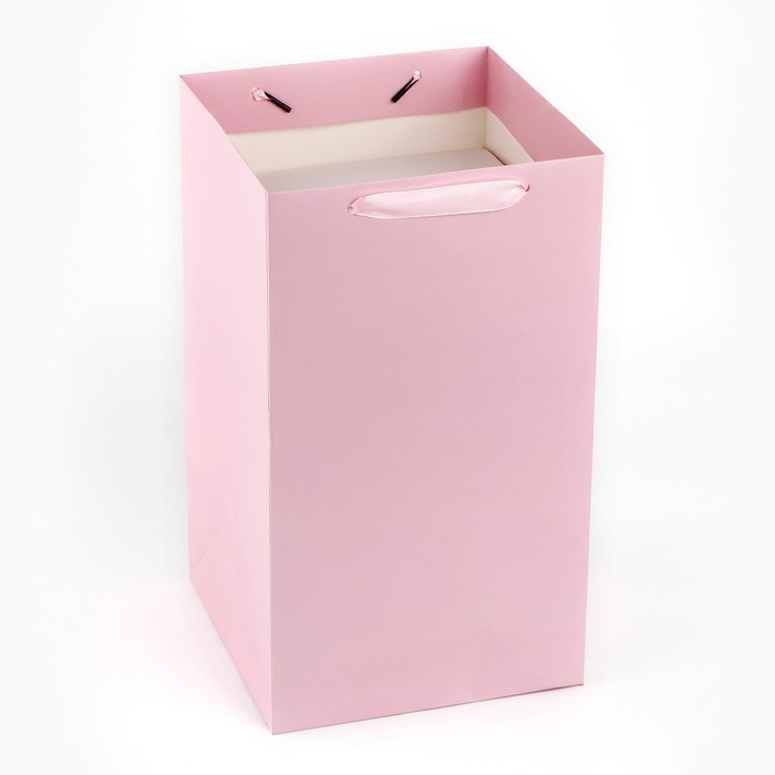 Переноска для цветов с вкладышем для фиксации, «Подарок для тебя», розовый, 35 х 20 х 20 см