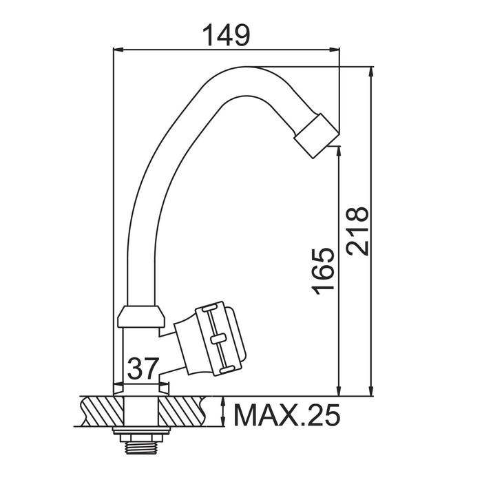 Моносмеситель Accoona A4786, для холодной воды, хром Моносмеситель Accoona A4786, для холодной воды, хром