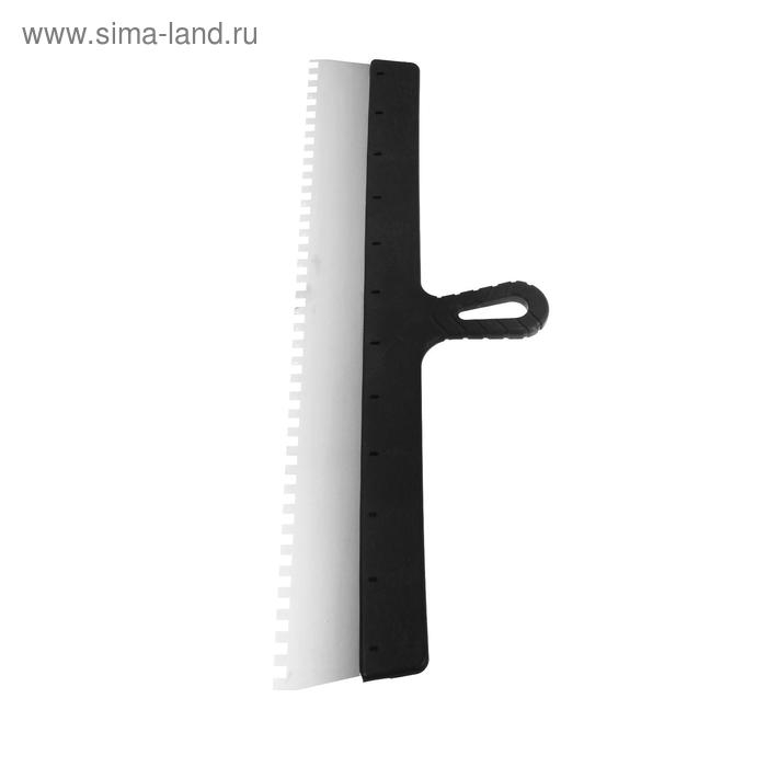 Шпатель зубчатый ЛОМ, 600 мм, зуб 8 мм, нержавеющая сталь