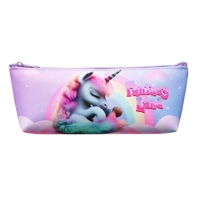 Пенал мягкий, 1 отделение, 80 х 190(225) х 40 мм, объёмный, ПМО 32-20, Пенал мягкий, 1 отделение, 80 х 190(225) х 40 мм, объёмный, ПМО 32-20, "Зефирная единорожка" 71625