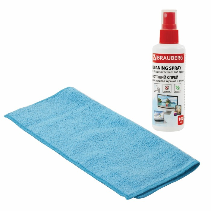 Чистящий набор: салфетки для экранов мониторов + спрей 100 мл Чистящий набор: салфетки для экранов мониторов + спрей 100 мл