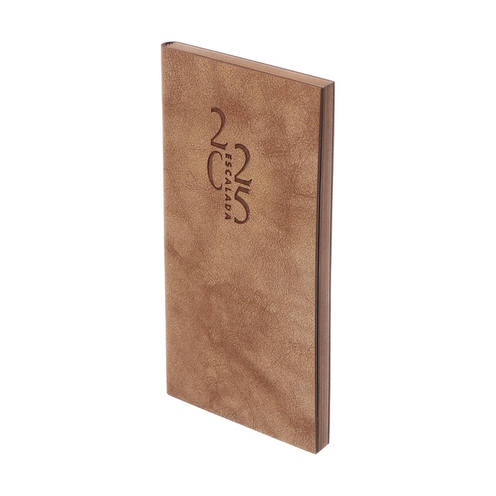 Еженедельник датированный 2025 года, 80х165 мм, 64 листа ESCALADA, мягкая обложка из искусственной кожи, блинтовое тиснение, блок 70 г/м², бежевый Еженедельник датированный 2025 года, 80х165 мм, 64 листа ESCALADA, мягкая обложка из искусственной кожи, блинтовое тиснение, блок 70 г/м², бежевый