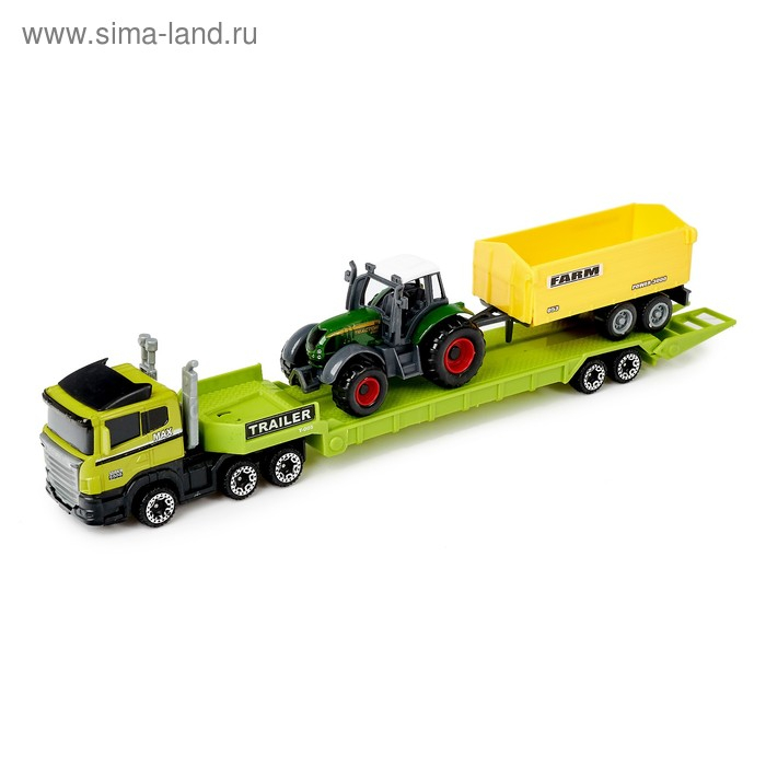 Грузовик металлический «Ферма» с трактором, МИКС