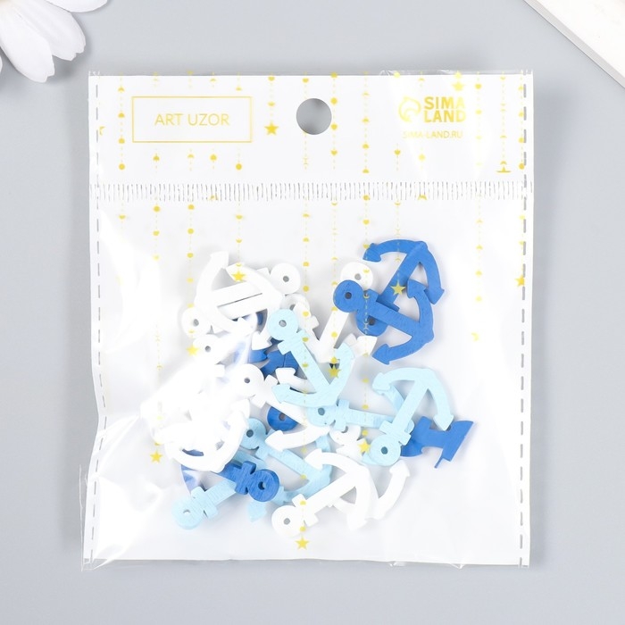 Декор для творчества дерево Декор для творчества дерево "Якорь" (набор 20 шт) 13х10 см