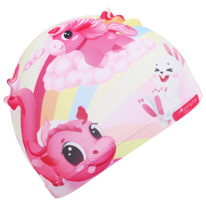 Шапочка для плавания детская ONLYTOP Cute, тканевая, обхват 46-52 см Шапочка для плавания детская ONLYTOP Cute, тканевая, обхват 46-52 см