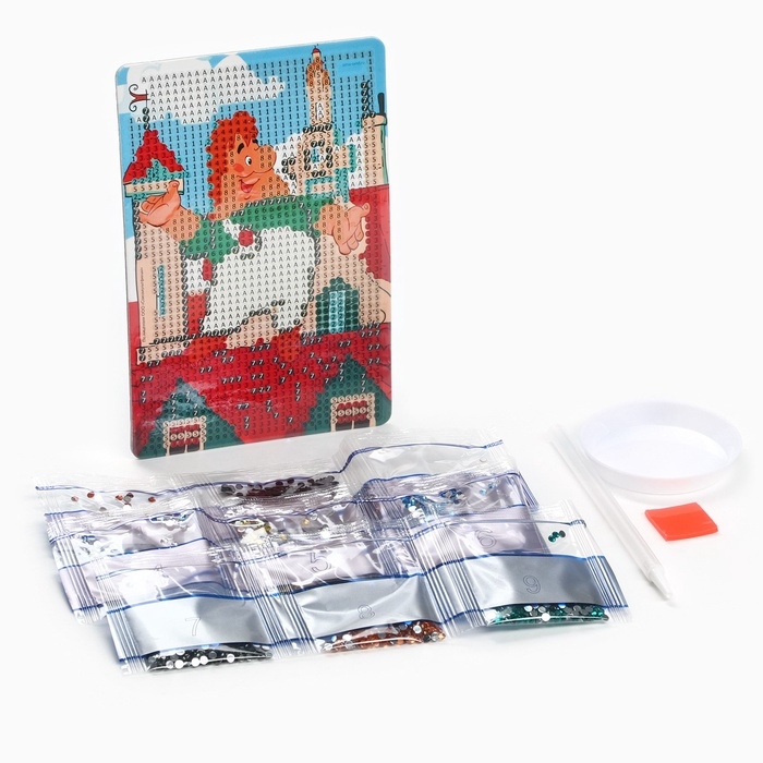 Алмазная мозаика для детей  Алмазная мозаика для детей "Карлсон", 10*15 см