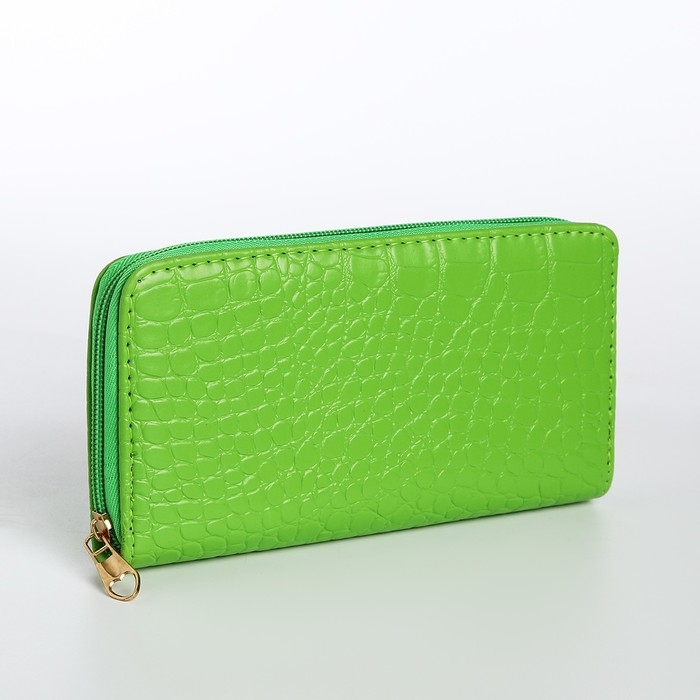 Кошелёк женский на молнии, цвет зелёный Кошелёк женский на молнии, цвет зелёный