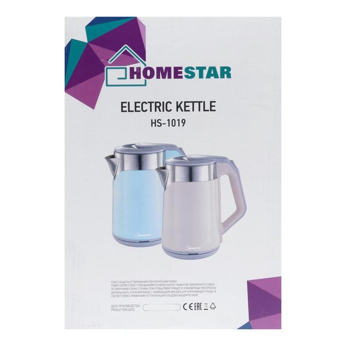 Чайник электрический HOMESTAR HS-1019, пластик, колба металл, 1.8 л, 1500 Вт, розовый Чайник электрический HOMESTAR HS-1019, пластик, колба металл, 1.8 л, 1500 Вт, розовый