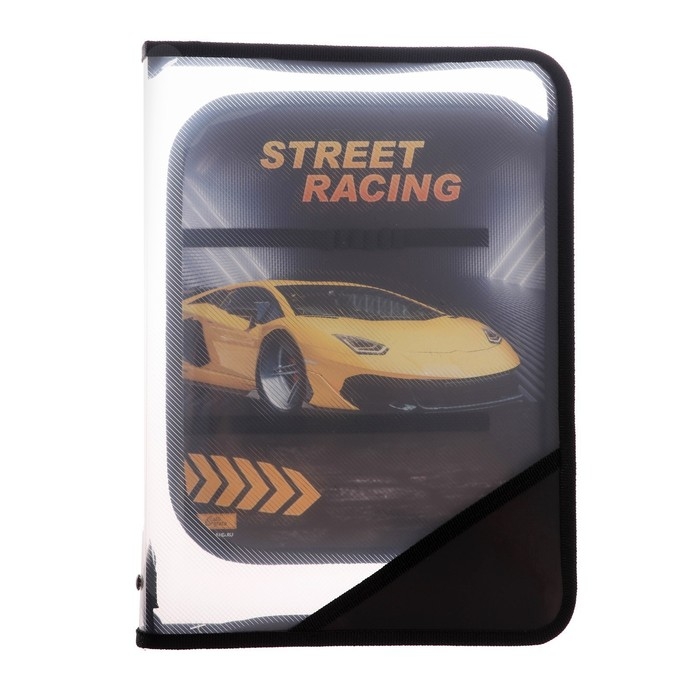 Папка для труда А4, 325 х 230 х 25 мм, молния вокруг, откидная планка, пластиковая, ПТР-1, Calligrata  Папка для труда А4, 325 х 230 х 25 мм, молния вокруг, откидная планка, пластиковая, ПТР-1, Calligrata "Тачка"