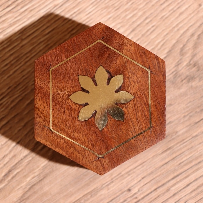 Шкатулка  Шкатулка "Солнце" 6,5х7,5х4 см, дерево шишам