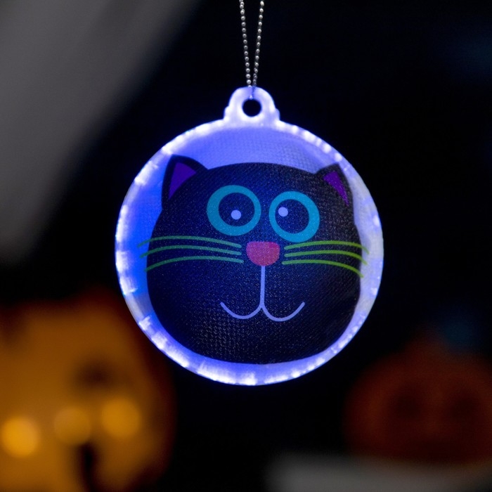 Светодиодная игрушка «Кот ведьмы» 8 см, батарейки AG13х3 (в комплекте), свечение мульти Светодиодная игрушка «Кот ведьмы» 8 см, батарейки AG13х3 (в комплекте), свечение мульти