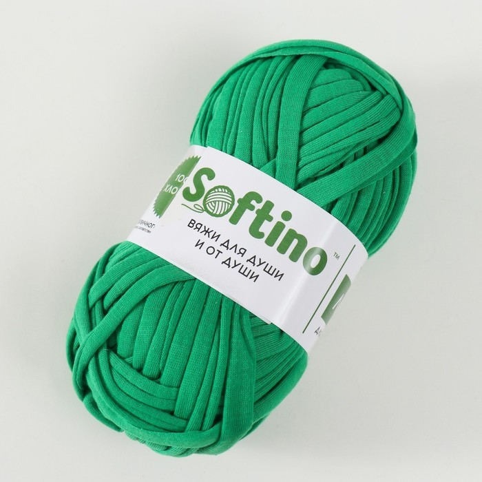 Пряжа трикотажная 100% хлопок Пряжа трикотажная 100% хлопок "Лентино mini" 100 гр 40 м цвет 18 трава