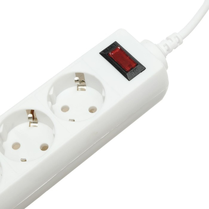 Сетевой фильтр Luazon Lighting, 4 розетки, 1.8 м, 2200 Вт, 3 х 0.75 мм2, 10 А, 220 В, белый Сетевой фильтр Luazon Lighting, 4 розетки, 1.8 м, 2200 Вт, 3 х 0.75 мм2, 10 А, 220 В, белый