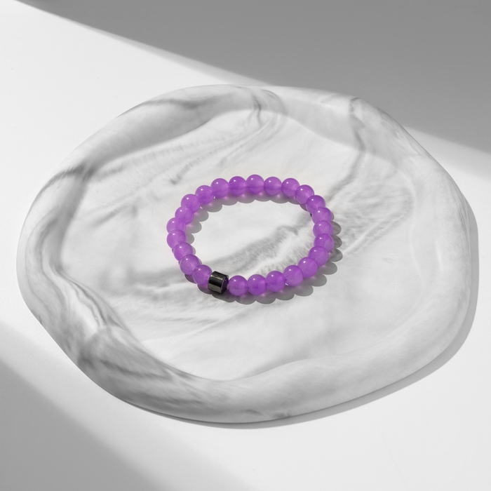 Браслет ассорти «Друиды» мелирий, цвет серо-фиолетовый, шар №8