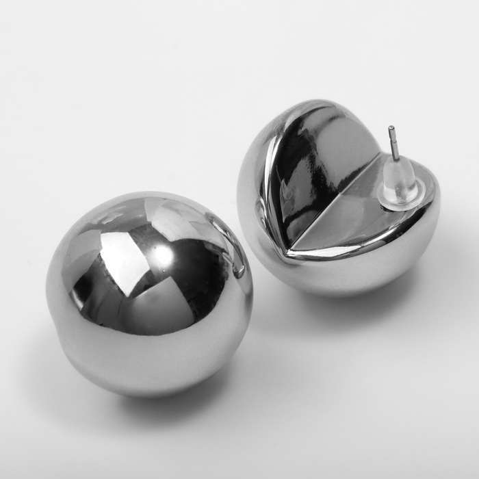 Серьги пластик «Сфера» правда, цвет серебро Серьги пластик «Сфера» правда, цвет серебро