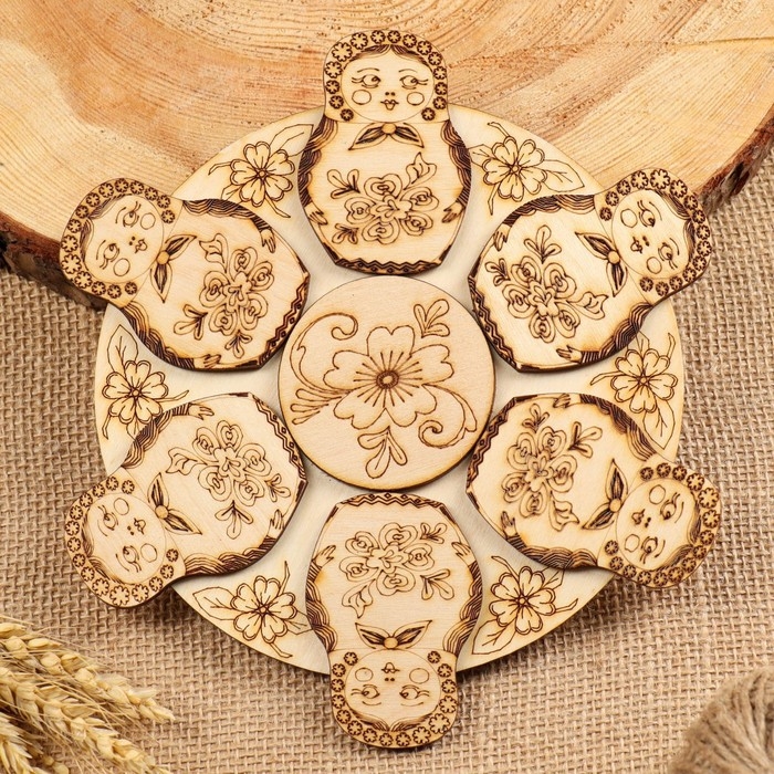 Подставка под горячее «Матрешка», D=20 см, можжевельник Подставка под горячее «Матрешка», D=20 см, можжевельник