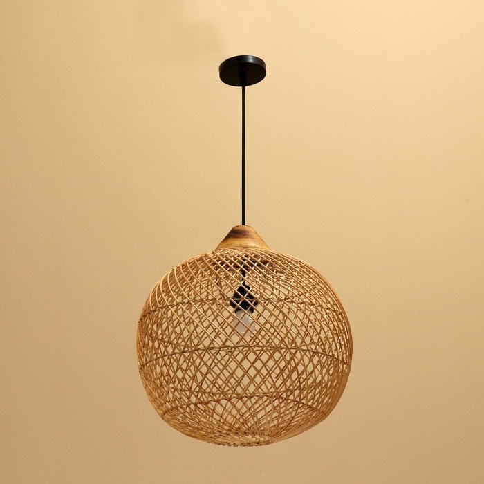 Светильник потолочный из ротанга Светильник потолочный из ротанга "Гьян" 1х120Вт, Е27, 40х40х45см
