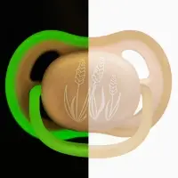 Светящаяся соска-пустышка анатомическая, силикон, от 6 мес., &laquo;Колоски&raquo;, цвет бежевый