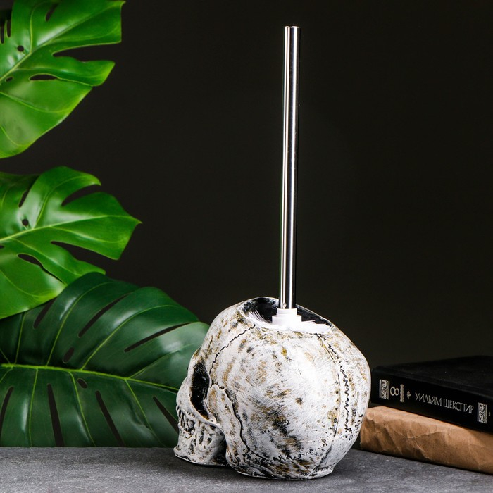 Подставка под ёрш  Подставка под ёрш "Череп" 16х15х22см (ершик н/сталь)