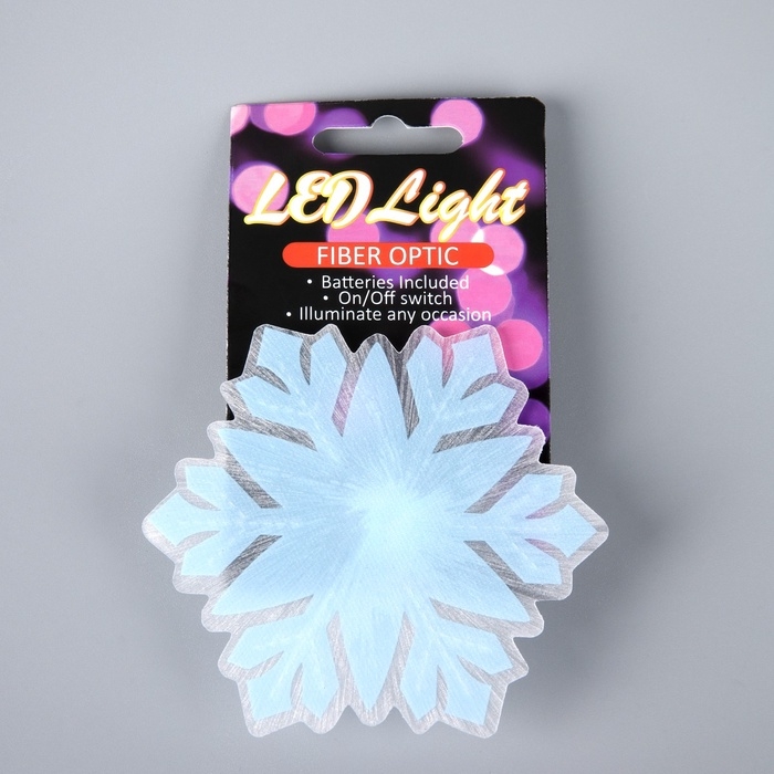 Игрушка световая  Игрушка световая "Снежинка" 8 см, 1 LED, LR44x3 (в компл.), мерцание, свечение мульти